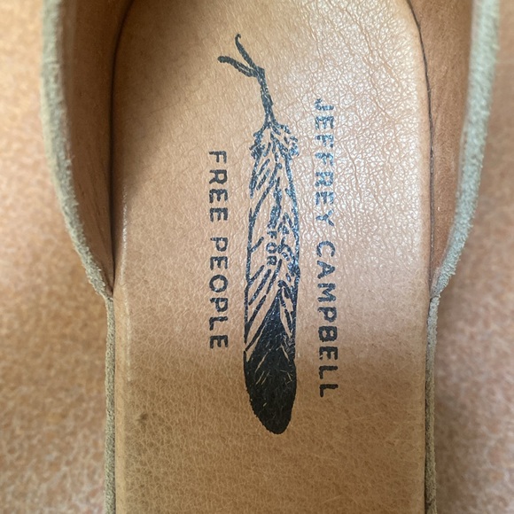 Jeffrey Campbell Tan Suede Mules with Wooden Heel - Picture 8 of 8